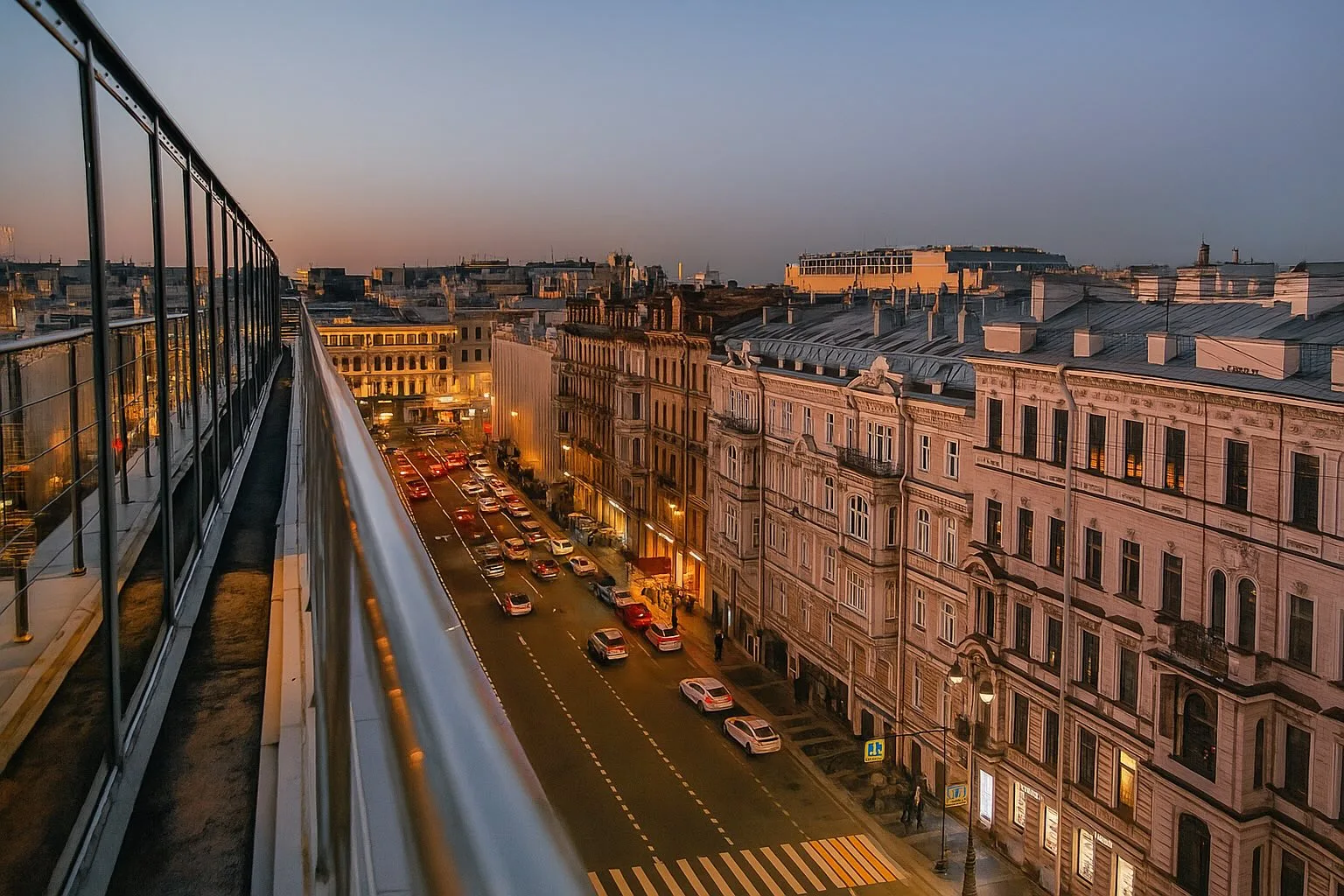 Ночной Петербург с крыши
